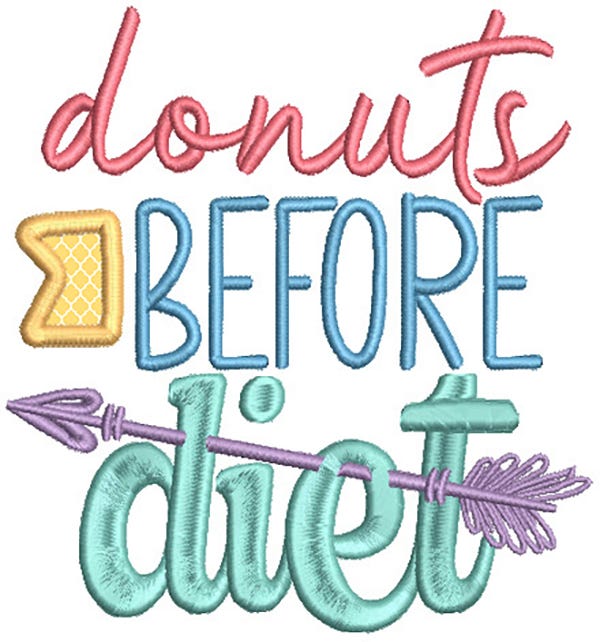 Diet Word Art 2 | Machine Embroidery Designs by JuJu