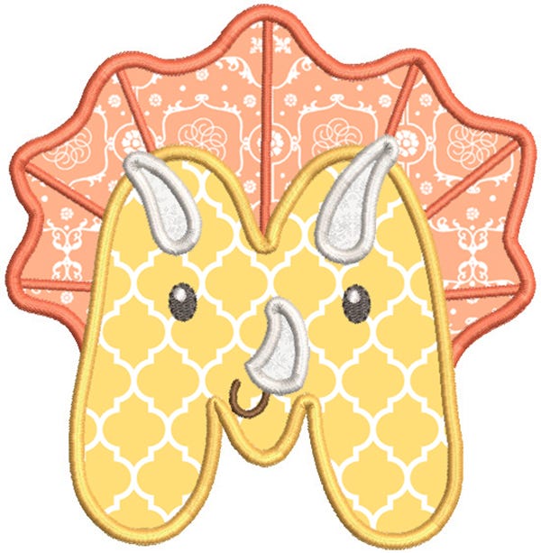 Dino Applique Alphabet Machine Embroidery Designs By JuJu