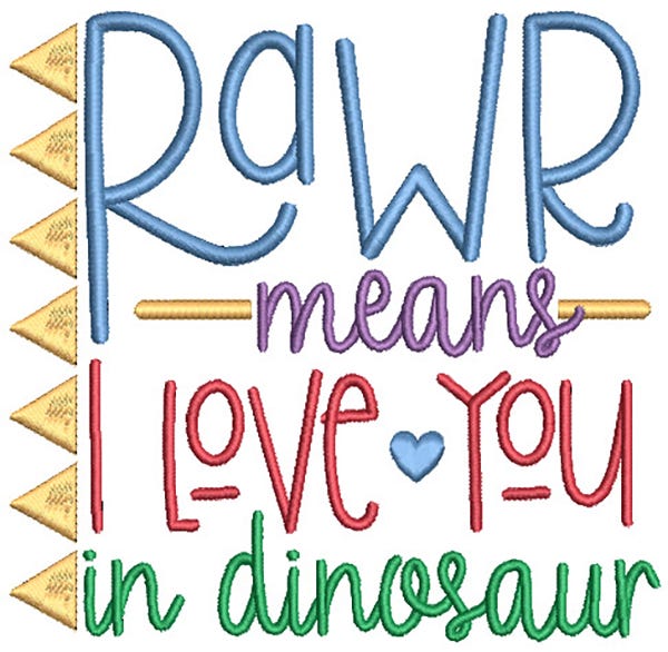 Dino Life Word Art Machine Embroidery Designs by JuJu
