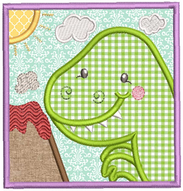 Dino Squares Applique Machine Embroidery Designs By JuJu
