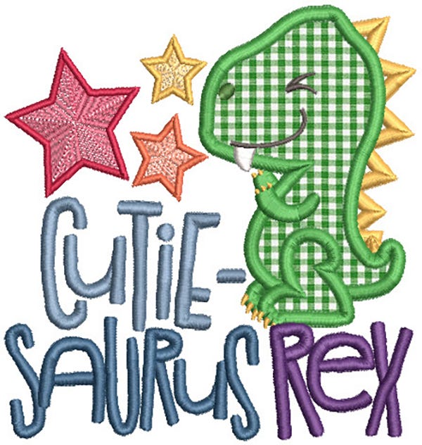 Dino Word Art Machine Embroidery Designs by JuJu
