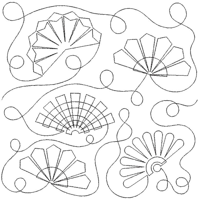 Accordion Fans End-to-End Quilting | Machine Embroidery Designs by JuJu