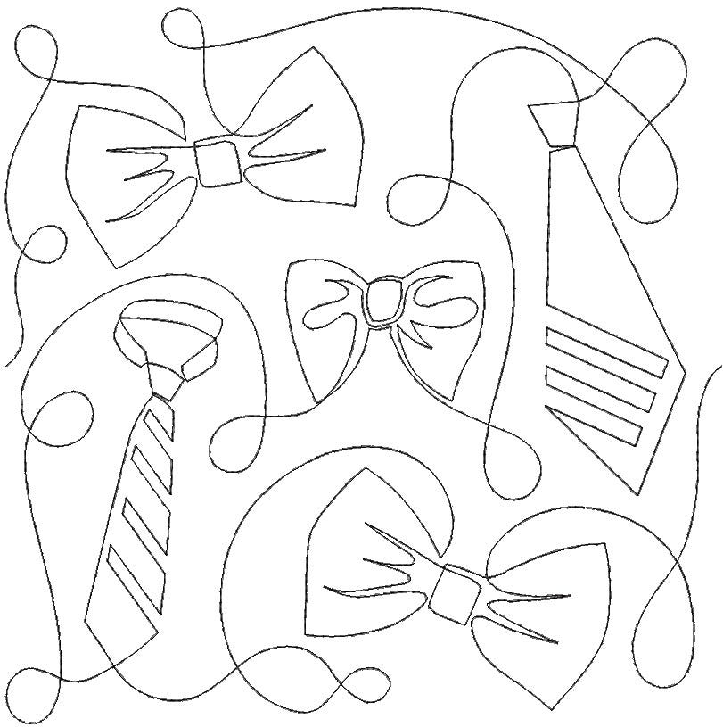 Bowties And Ties End-to-End Quilting Design | Machine Embroidery Designs by JuJu