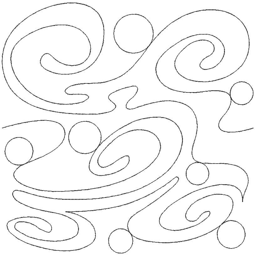 Bubbling Waves End-to-End Quilting Design | Machine Embroidery Designs by JuJu