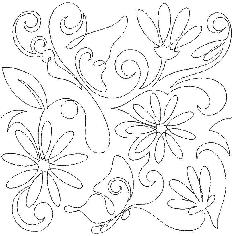 Butterflies and Flowers 2 End-to-End Quilting Design | Machine Embroidery Designs by JuJu