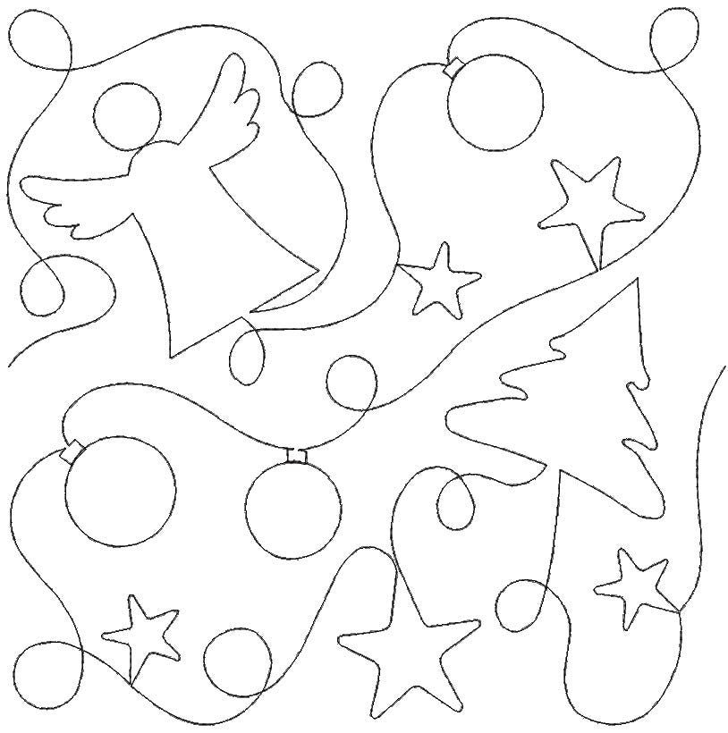 Christmas Angel Tree Star Ornaments End-to-End Quilting Design | Machine Embroidery Designs by JuJu