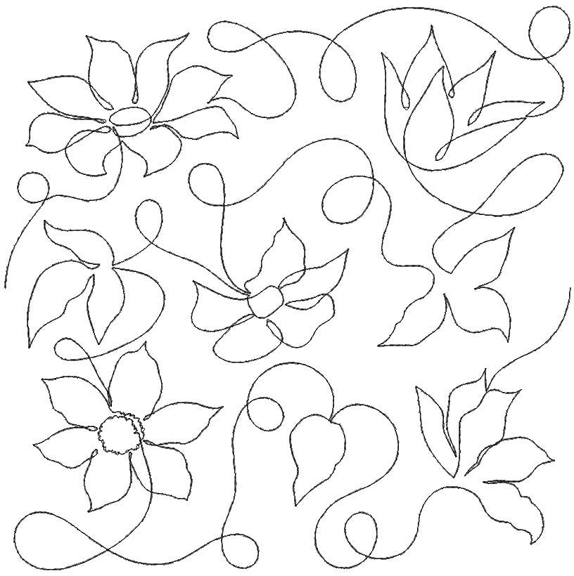 Clematis End-to-End Quilting | Machine Embroidery Designs by JuJu