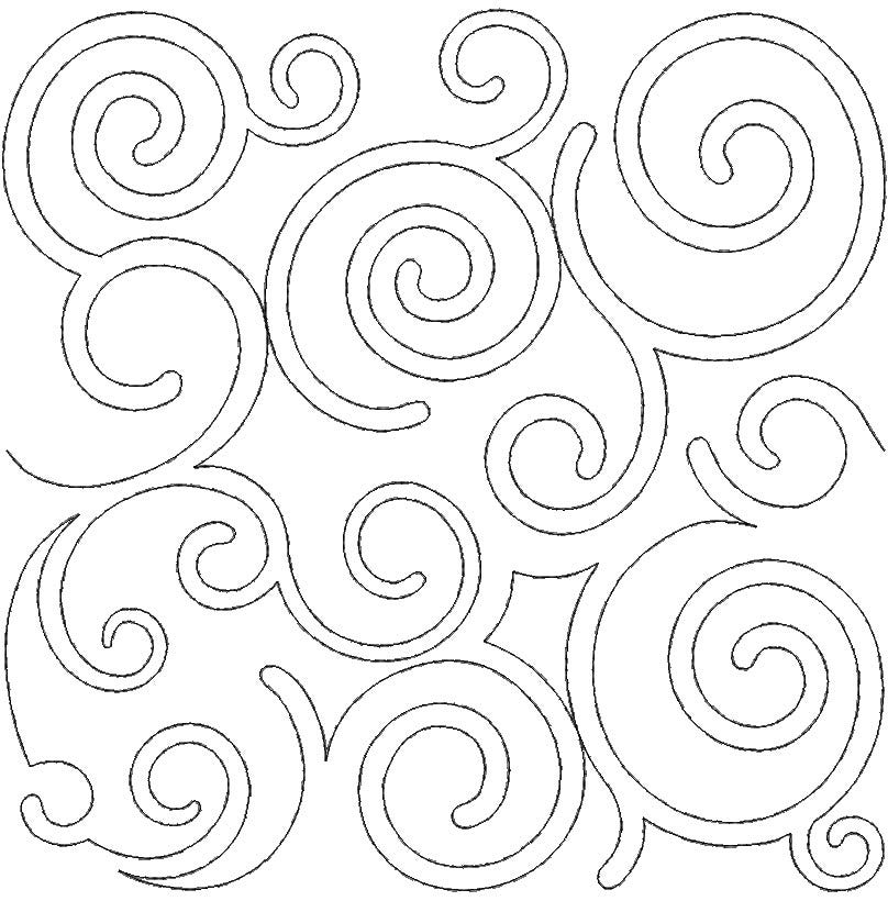 Double Swirls End-to-End Quilting Design | Machine Embroidery Designs by JuJu
