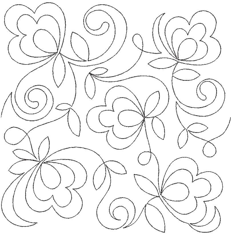 Echoing Posies End-to-End Quilting Design | Machine Embroidery Designs by JuJu