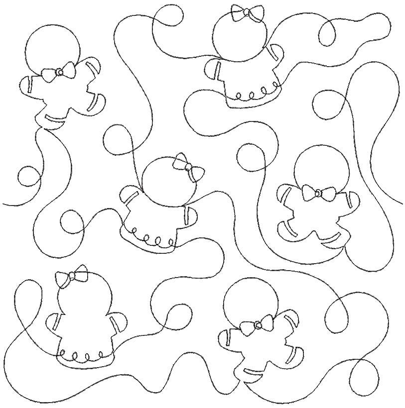 Gingerbread End-to-End Quilting Design | Machine Embroidery Designs by JuJu
