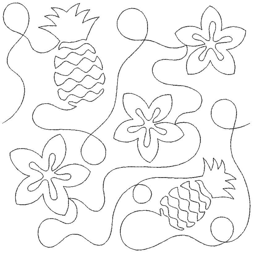 Hawaiian Pineapple End-to-End Quilting | Machine Embroidery Designs by JuJu
