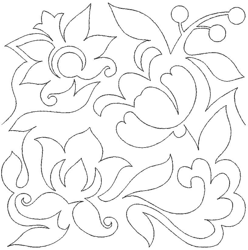 Jacobean Floral 4 End-to-End Quilting | Machine Embroidery Designs by JuJu