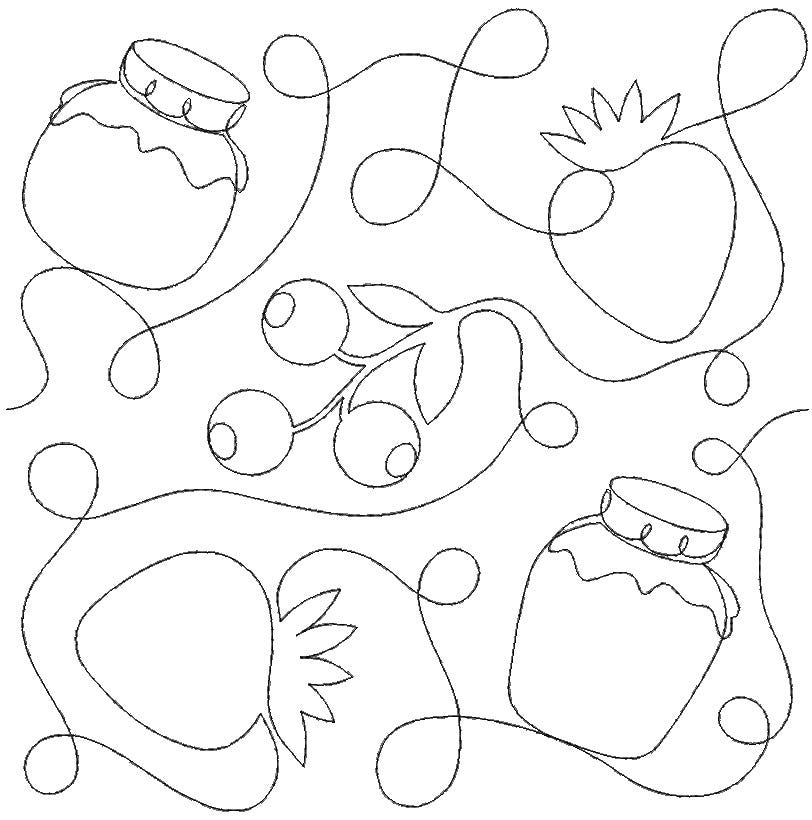 Jam Jars And Berries End-to-End Quilting Design | Machine Embroidery Designs by JuJu