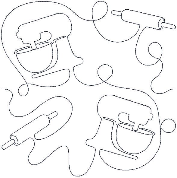 Kitchen 2 End-to-End Quilting | Machine Embroidery Designs by JuJu