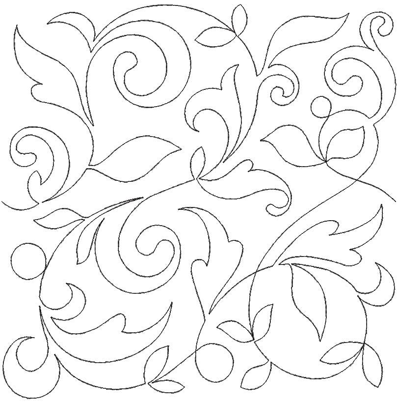 Leafy Vines And Loops End-to-End Quilting Design | Machine Embroidery Designs by JuJu