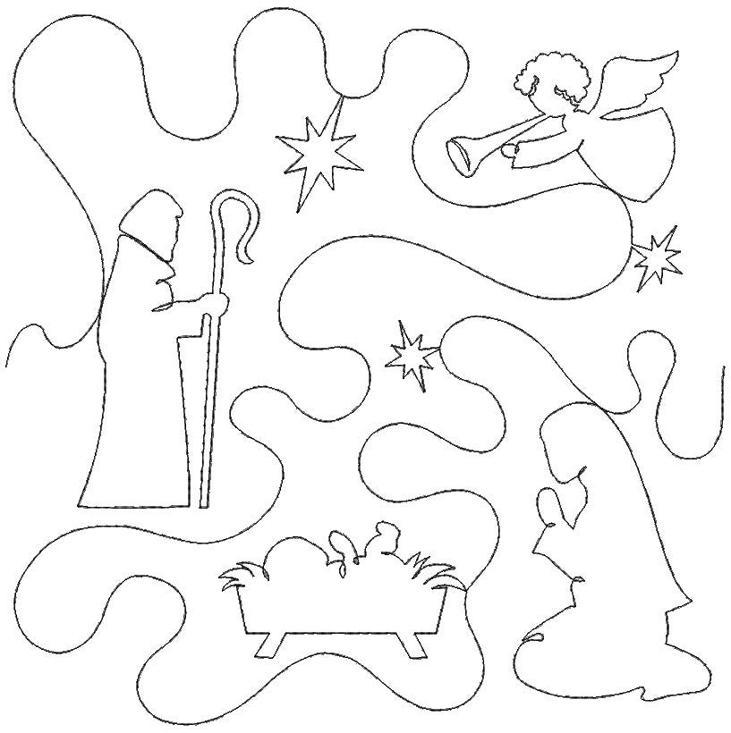 Nativity End-to-End Quilting Design | Machine Embroidery Designs by JuJu