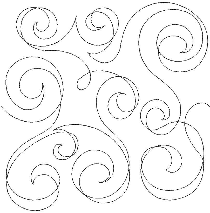 Overlapping Swirls End-to-End Quilting Design | Machine Embroidery Designs by JuJu