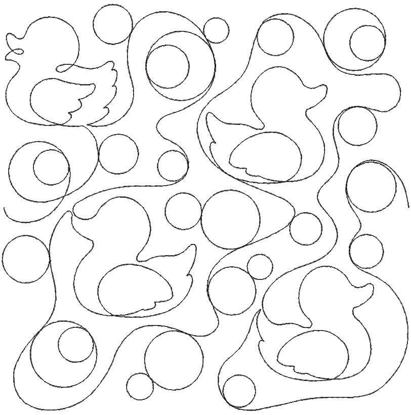 Rubber Ducks End-to-End Quilting Design | Machine Embroidery Designs by JuJu
