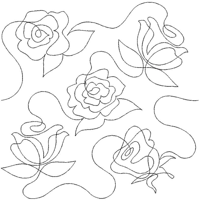 Simple Rose End-to-End Quilting | Machine Embroidery Designs by JuJu