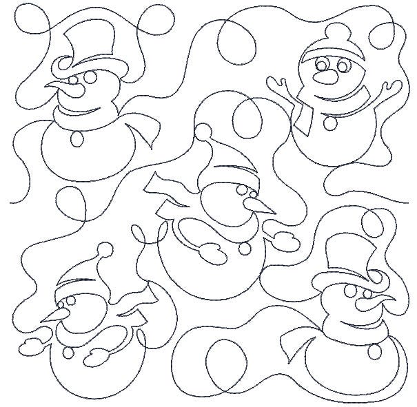 Snowman End-to-End Quilting | Machine Embroidery Designs by JuJu