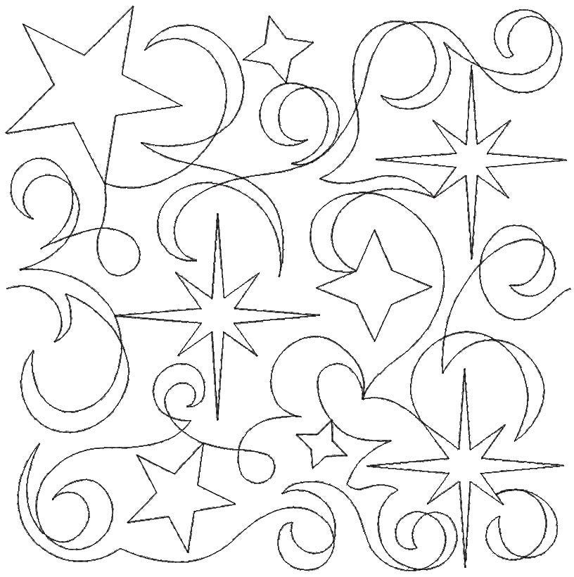 Starry Night End-to-End Quilting Design | Machine Embroidery Designs by JuJu