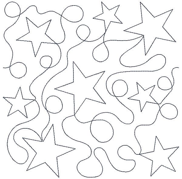 Stars and Loops End-to-End Quilting | Machine Embroidery Designs by JuJu