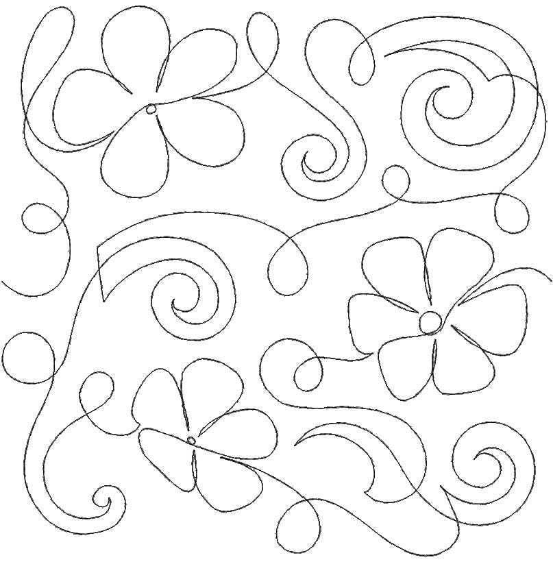 Swirly Impatiens End-to-End Quilting Design | Machine Embroidery Designs by 