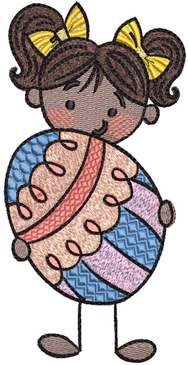 Easter Stix People Digital Embroidery Designs by JuJu