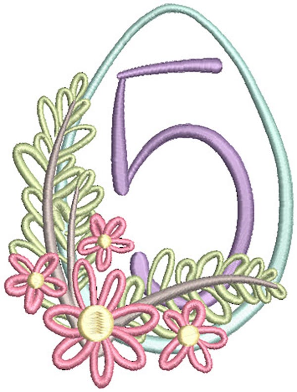 Elegant Easter Egg Numbers | Machine Embroidery Designs by JuJu