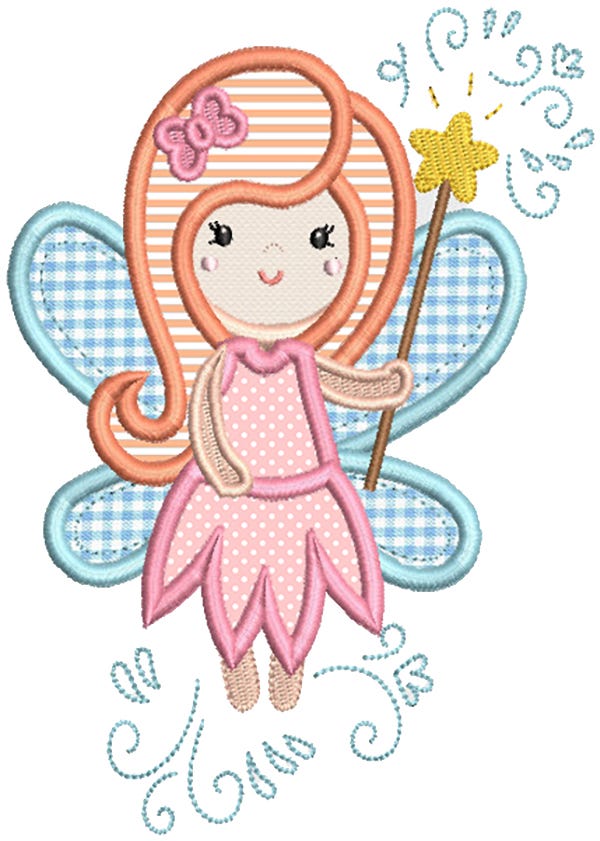 Fairy Friends Applique Machine Embroidery Designs by JuJu 