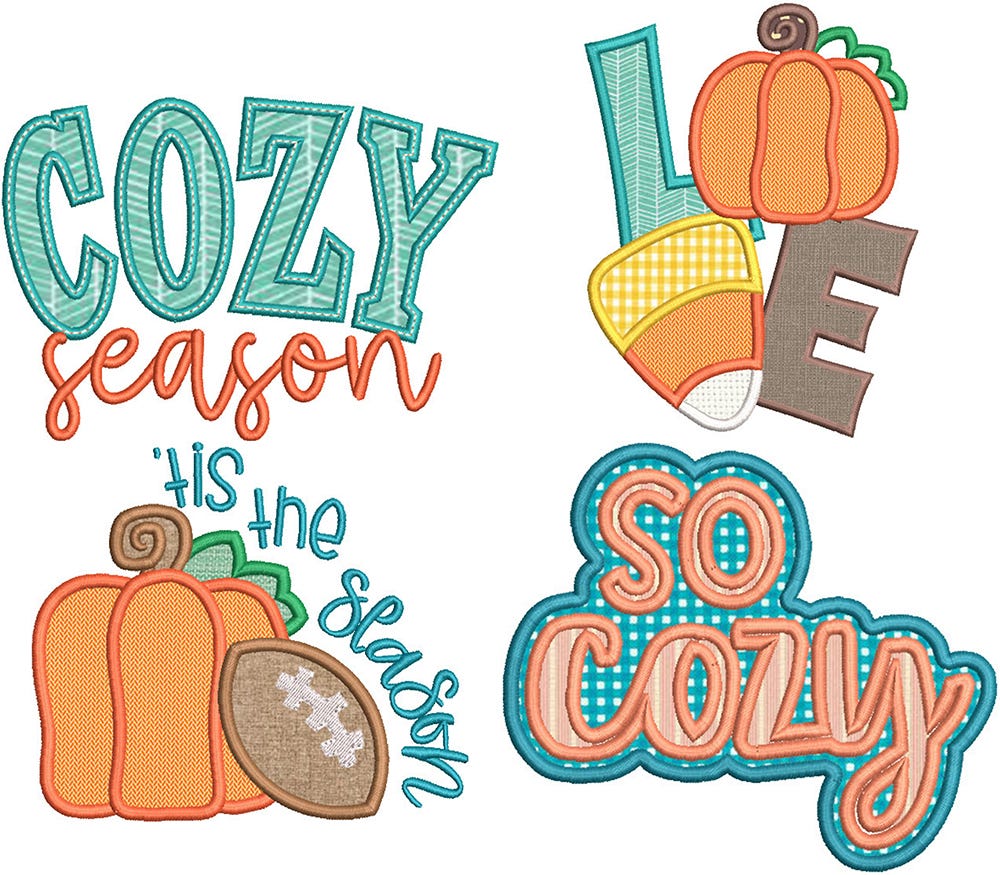 Machine Applique Fall Fall Season Applique | Machine Embroidery Designs by JuJu