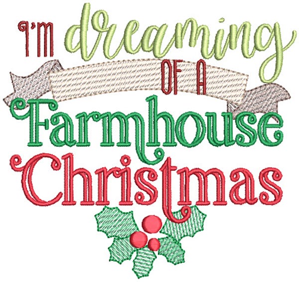 Farmhouse Christmas 1 Digital Embroidery Designs by JuJu
