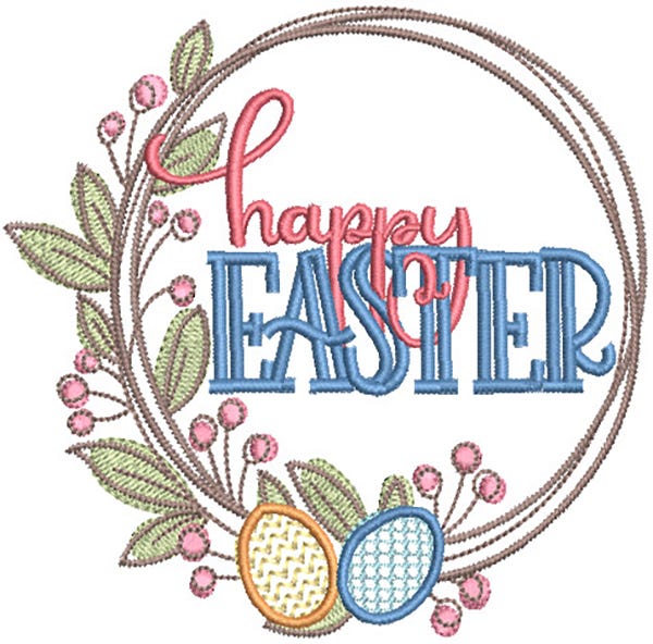 Farmhouse Easter Word Art | Machine Embroidery Designs by JuJu