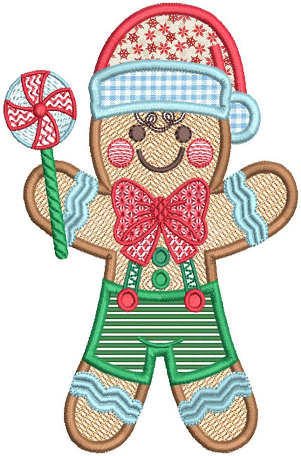 Festive Christmas Applique Digital Embroidery Designs by JuJu