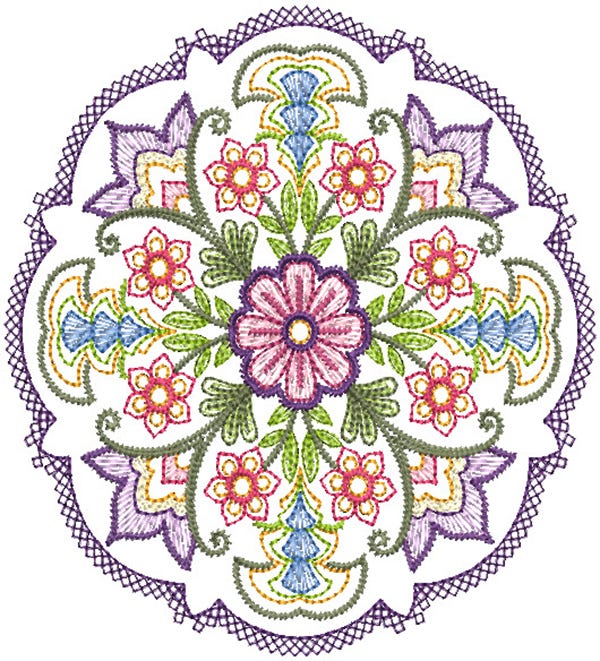 Floral Mandalas 2 Machine Embroidery Designs by JuJu