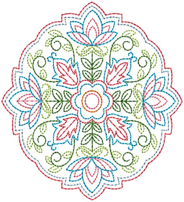 Floral Mandalas Colorwork 1 Machine Embroidery Designs by JuJu