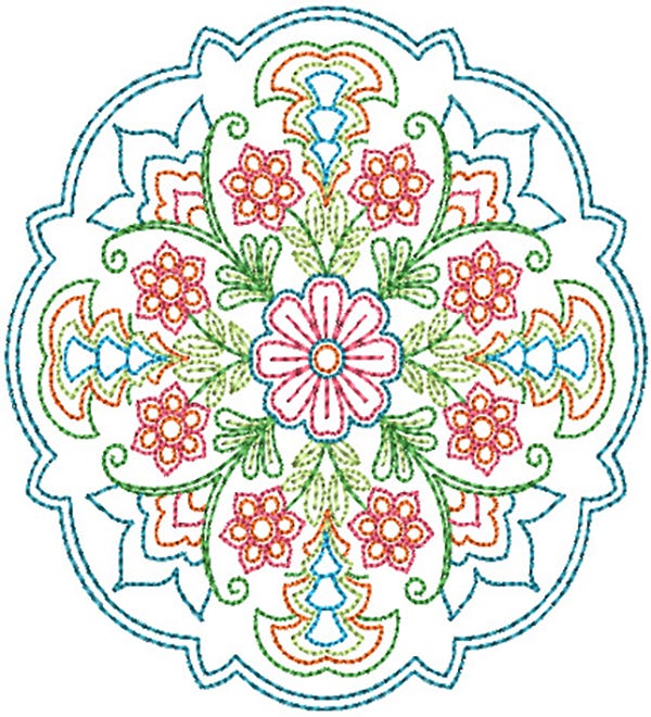 Floral Mandalas Colorwork 2 Machine Embroidery Designs by JuJu
