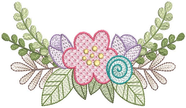 Floral Sprays Sketch 3 | Machine Embroidery Designs by JuJu