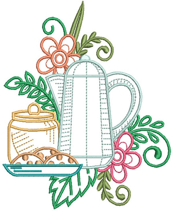 Floral Swirly Kitchen 2 | Machine Embroidery Designs by JuJu