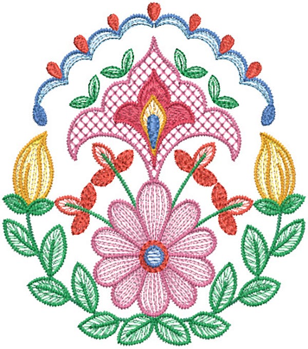 Folk Art Floral Motifs 2 Machine Embroidery Designs by JuJu