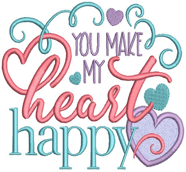 Forever My Love Word Art Digital Embroidery Designs by JuJu