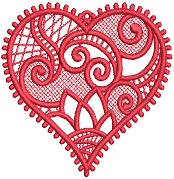 Free Standing Lace Hearts 2 Machine Embroidery Designs by JuJu