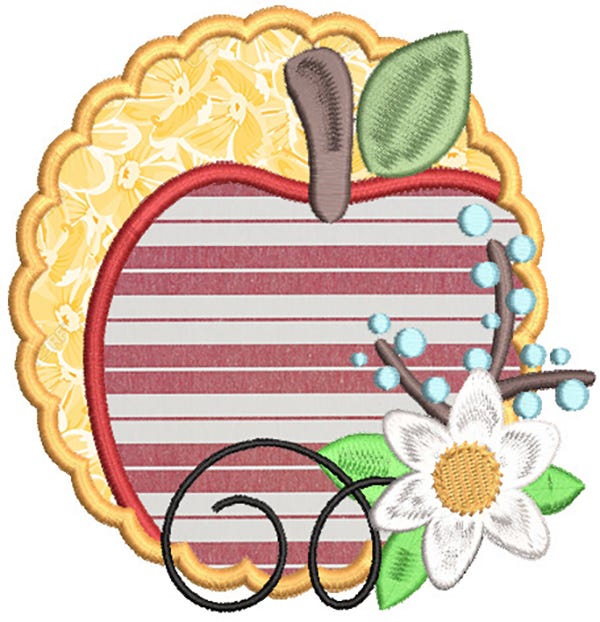 Fresh Apples Digital Machine Embroidery Designs by JuJu