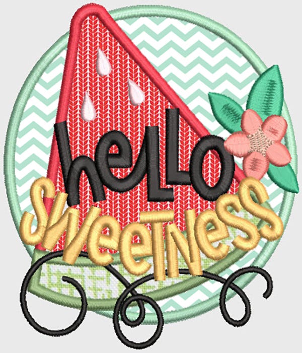 Fresh Watermelons Digital Machine Embroidery Designs by JuJu