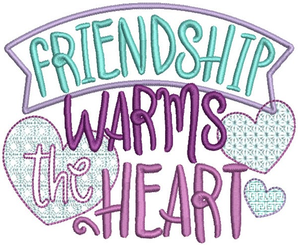 Friendship Word Art 3 Machine Embroidery Designs By JuJu