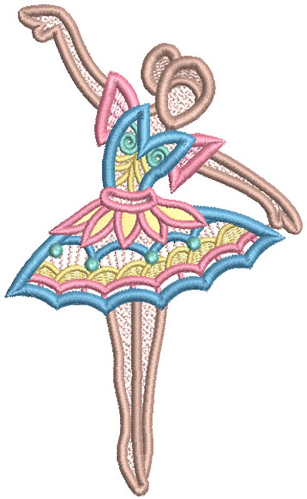 Free Standing Lace Ballerinas 1 | Machine Embroidery Designs by JuJu
