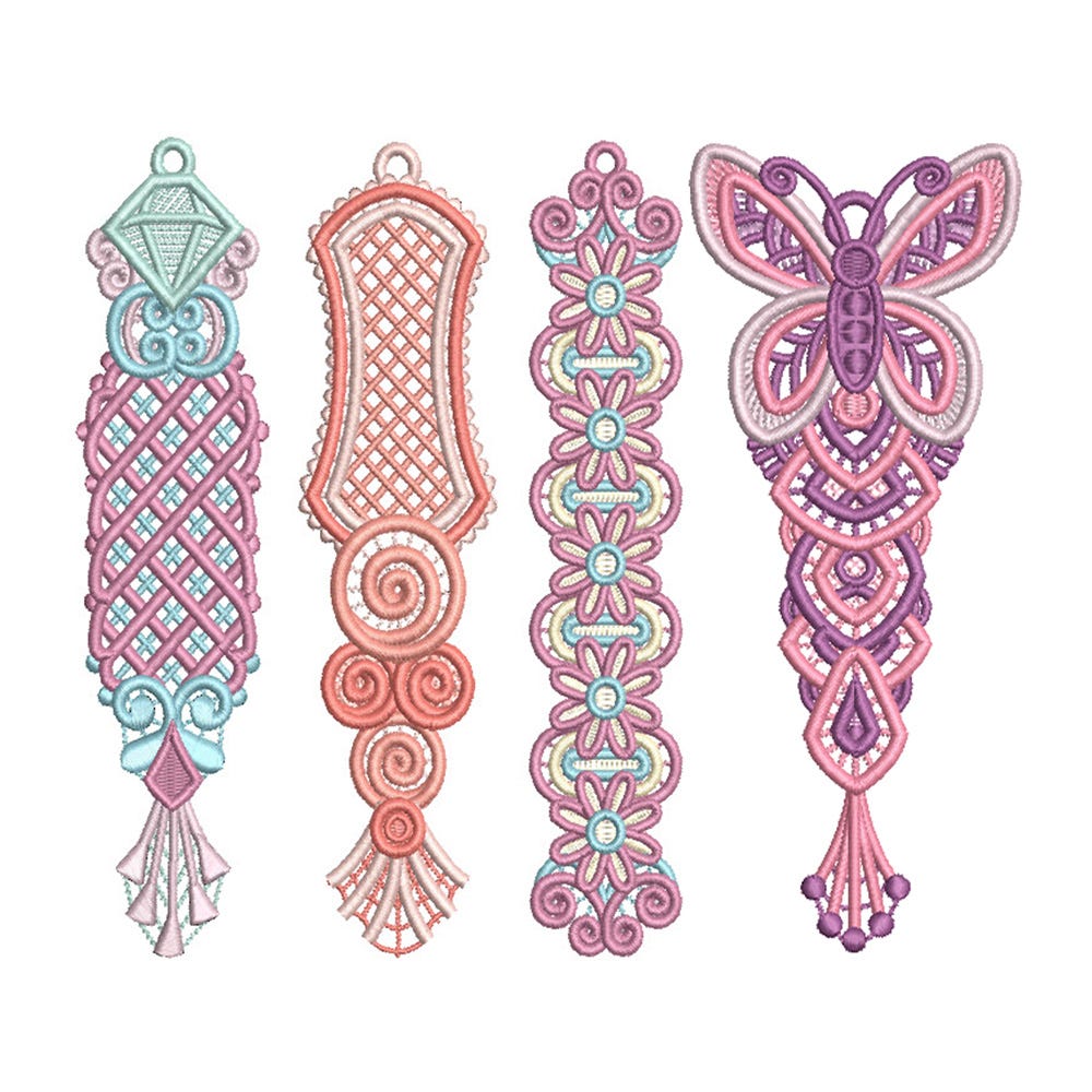 Freestanding Lace Bookmarks Machine Embroidery Designs by JuJu