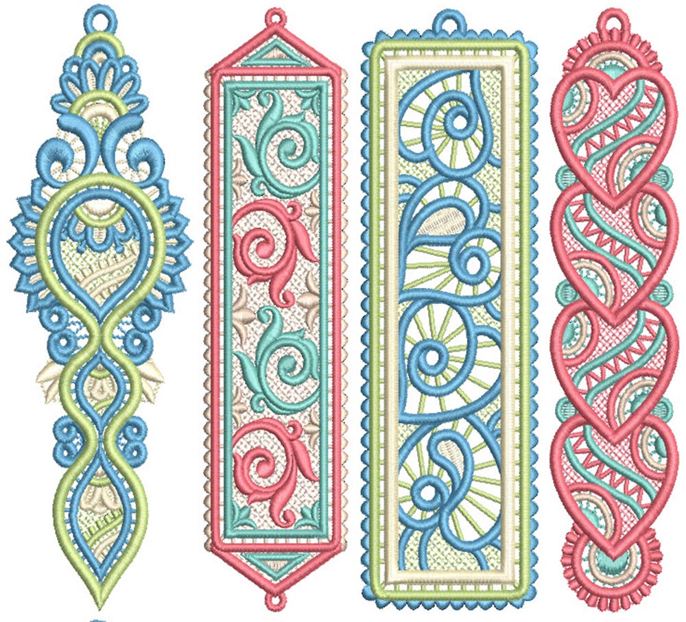 Free Standing Lace Bookmarks 1 Machine Embroidery Designs by JuJu