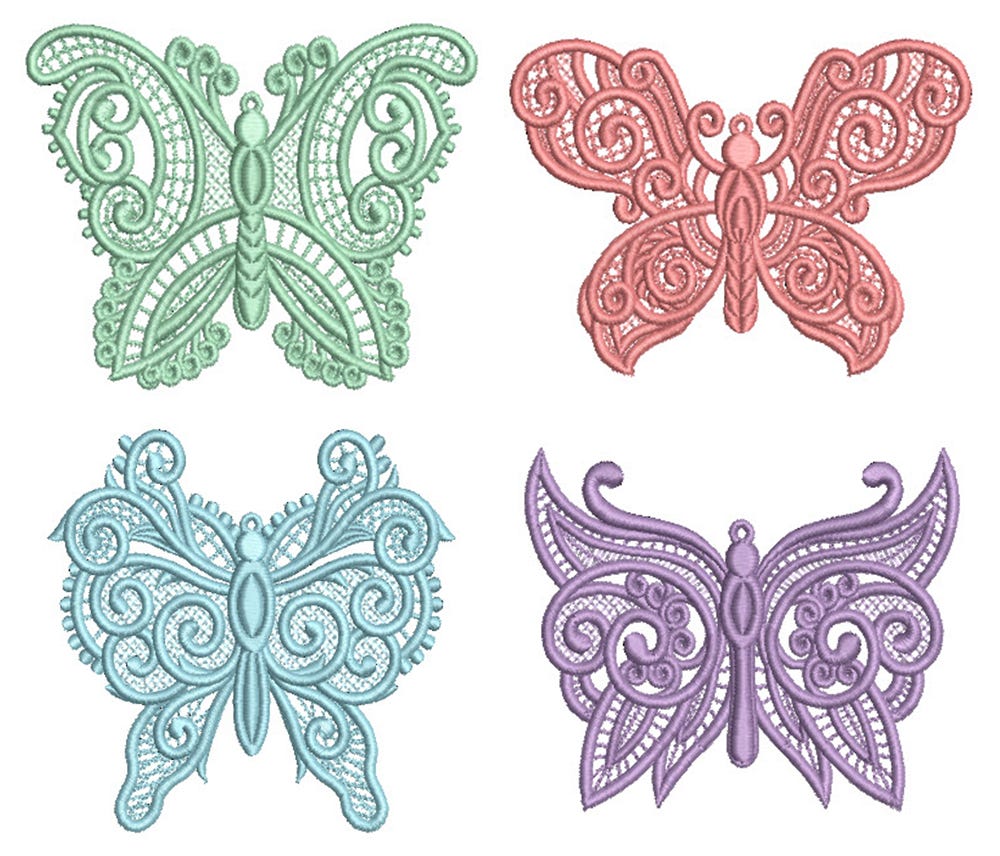 Free Standing Lace Butterflies 1 | Machine Embroidery Designs by JuJu