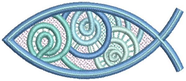 Free Standing Lace Christian Fish 1 | Machine Embroidery Designs by JuJu